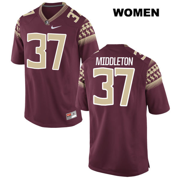 Women's NCAA Nike Florida State Seminoles #37 Blaik Middleton College Red Stitched Authentic Football Jersey SQV7569JV